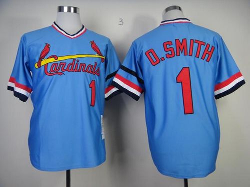 Mitchell And Ness 1982 Cardinals #1 Ozzie Smith Blue Stitched MLB Throwback Jersey Mitchell And Ness 1982 Cardinals #1 Ozzie Smith Blue Stitched MLB Throwback Jersey