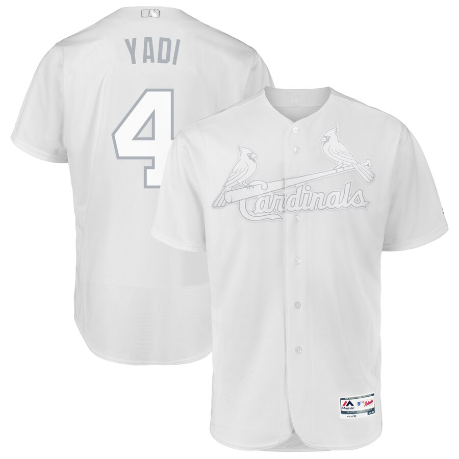 St. Louis Cardinals #4 Yadier Molina Yadi Majestic 2019 Players' Weekend Flex Base Authentic Player Jersey White St. Louis Cardinals #4 Yadier Molina Yadi Majestic 2019 Players' Weekend Flex Base Authentic Player Jersey White