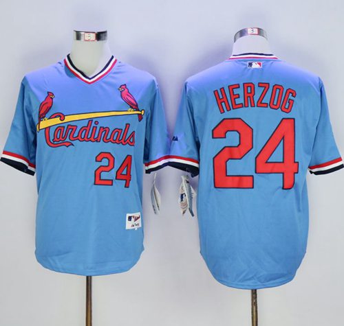 Cardinals #24 Whitey Herzog Blue 1982 Turn Back The Clock Stitched MLB Jersey Cardinals #24 Whitey Herzog Blue 1982 Turn Back The Clock Stitched MLB Jersey