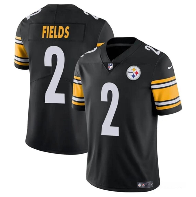 Men's Pittsburgh Steelers #2 Justin Fields Black Vapor Untouchable Limited Stitched Jersey Men's Pittsburgh Steelers #2 Justin Fields Black Vapor Untouchable Limited Stitched Jersey