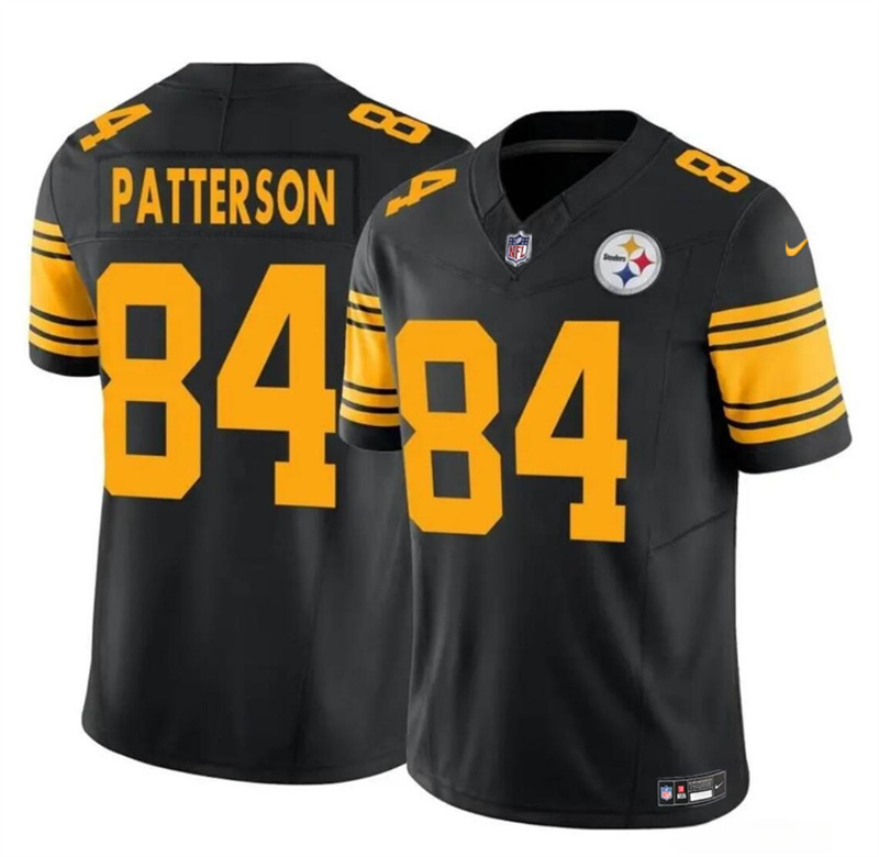 Men's Pittsburgh Steelers #84 Cordarrelle Patterson Black 2024 F.U.S.E. Color Rush Limited Stitched Jersey Men's Pittsburgh Steelers #84 Cordarrelle Patterson Black 2024 F.U.S.E. Color Rush Limited Stitched Jersey