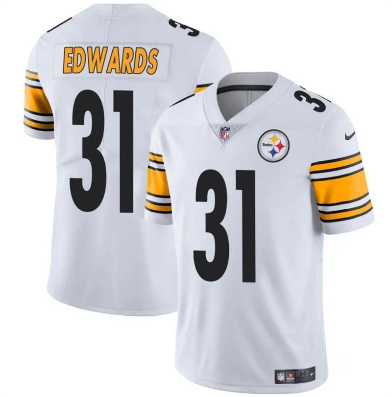 Men's Pittsburgh Steelers #31 Daijun Edwards White Vapor Untouchable Limited Stitched Jersey Men's Pittsburgh Steelers #31 Daijun Edwards White Vapor Untouchable Limited Stitched Jersey