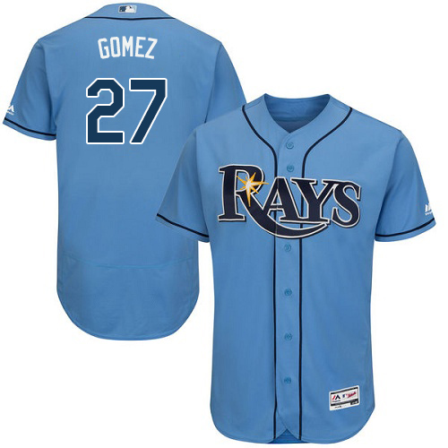 Rays #27 Carlos Gomez Light Blue Flexbase Authentic Collection Stitched MLB Jersey