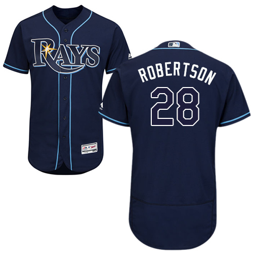 Rays #28 Daniel Robertson Dark Blue Flexbase Authentic Collection Stitched MLB Jersey Rays #28 Daniel Robertson Dark Blue Flexbase Authentic Collection Stitched MLB Jersey