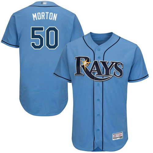 Rays #50 Charlie Morton Light Blue Flexbase Authentic Collection Stitched MLB Jersey Rays #50 Charlie Morton Light Blue Flexbase Authentic Collection Stitched MLB Jersey