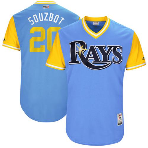 Rays #20 Steven Souza Light Blue "Souzbot" Players Weekend Authentic Stitched MLB Jersey Rays #20 Steven Souza Light Blue "Souzbot" Players Weekend Authentic Stitched MLB Jersey