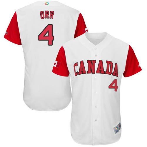 Team Canada #4 Pete Orr White 2017 World MLB Classic Authentic Stitched MLB Jersey Team Canada #4 Pete Orr White 2017 World MLB Classic Authentic Stitched MLB Jersey
