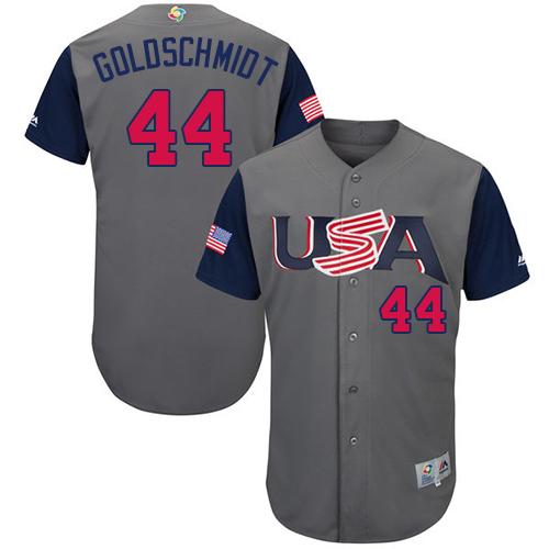 Team USA #44 Paul Goldschmidt Gray 2017 World MLB Classic Authentic Stitched MLB Jersey Team USA #44 Paul Goldschmidt Gray 2017 World MLB Classic Authentic Stitched MLB Jersey