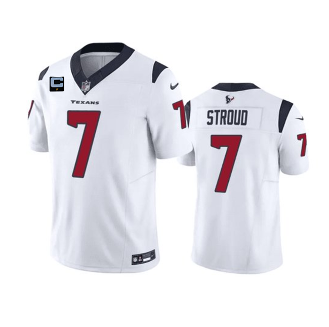Men's Houston Texans #7 C.J. Stroud White 2023 F.U.S.E. With 1-Star C Patch Vapor Untouchable Limited Stitched Football Jersey Men's Houston Texans #7 C.J. Stroud White 2023 F.U.S.E. With 1-Star C Patch Vapor Untouchable Limited Stitched Football Jersey