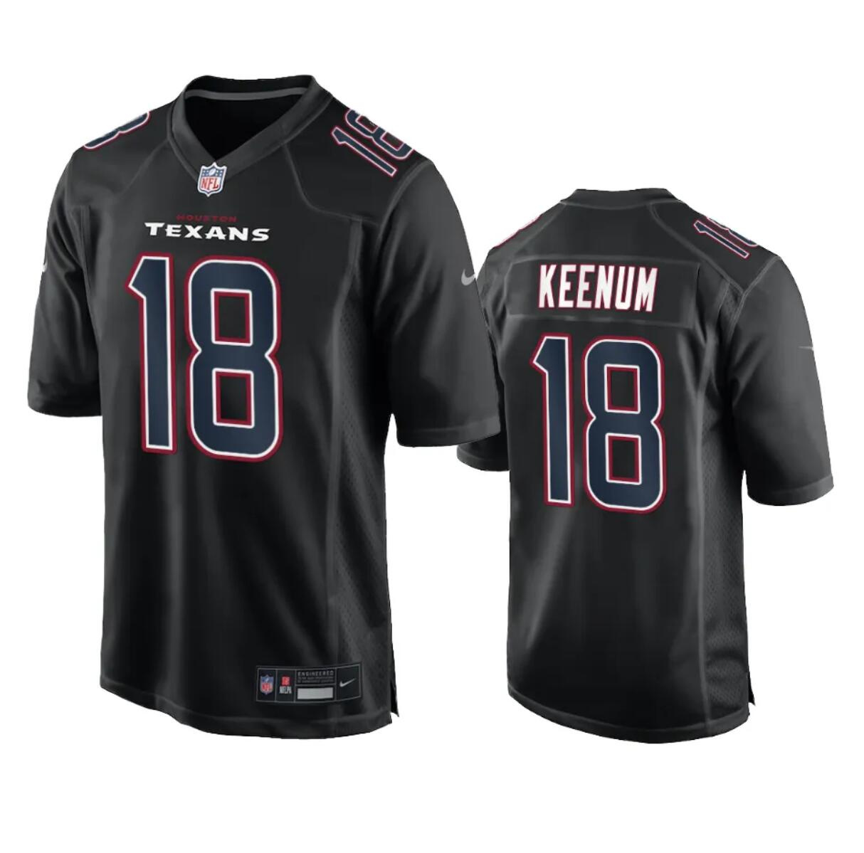 Men's Houston Texans #18 Case Keenum Black Fashion Vapor Untouchable Limited Stitched Football Jersey Men's Houston Texans #18 Case Keenum Black Fashion Vapor Untouchable Limited Stitched Football Jersey