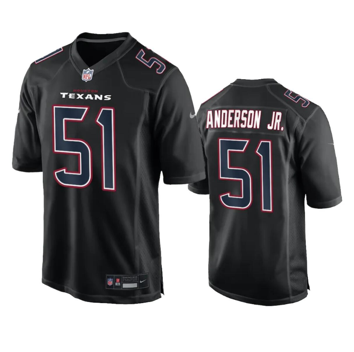 Men's Houston Texans #51 Will Anderson Jr. Black Fashion Vapor Untouchable Limited Stitched Football Jersey Men's Houston Texans #51 Will Anderson Jr. Black Fashion Vapor Untouchable Limited Stitched Football Jersey