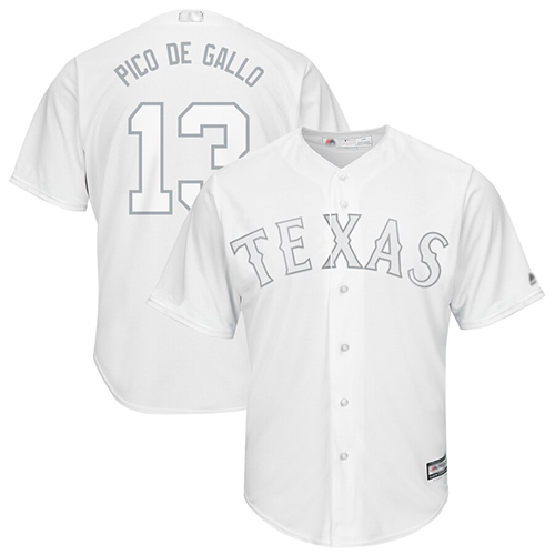 Rangers #13 Joey Gallo White "Pico de Gallo" Players Weekend Cool Base Stitched MLB Jersey Rangers #13 Joey Gallo White "Pico de Gallo" Players Weekend Cool Base Stitched MLB Jersey