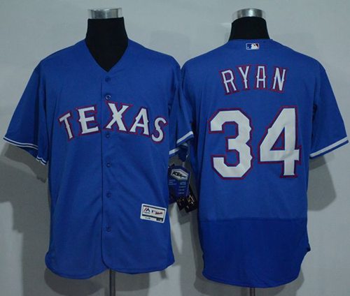 Rangers #34 Nolan Ryan Blue Flexbase Authentic Collection Stitched MLB Jersey Rangers #34 Nolan Ryan Blue Flexbase Authentic Collection Stitched MLB Jersey