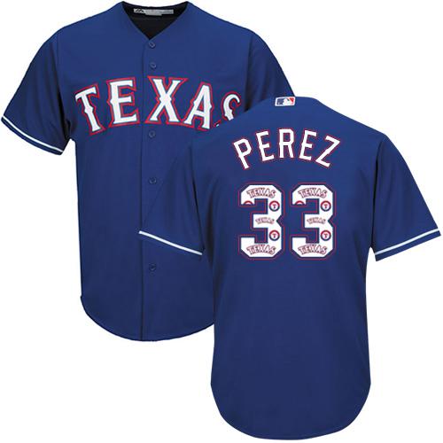 Rangers #33 Martin Perez Blue Team Logo Fashion Stitched MLB Jersey Rangers #33 Martin Perez Blue Team Logo Fashion Stitched MLB Jersey