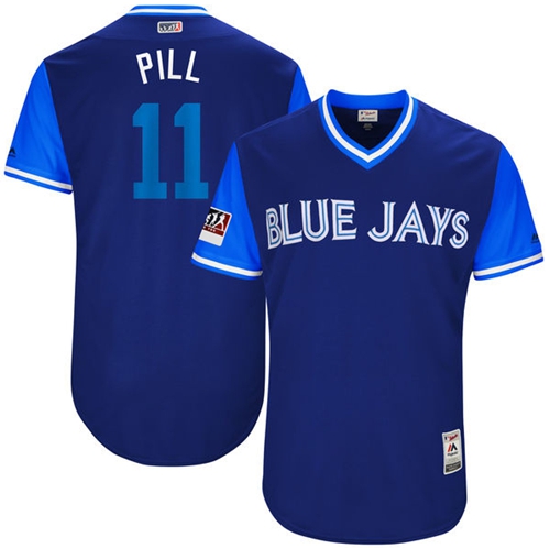 Blue Jays #11 Kevin Pillar Light Blue 
