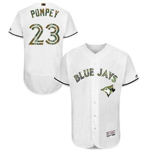 Blue Jays #23 Dalton Pompey White Flexbase Authentic Collection Memorial Day Stitched MLB Jersey Blue Jays #23 Dalton Pompey White Flexbase Authentic Collection Memorial Day Stitched MLB Jersey