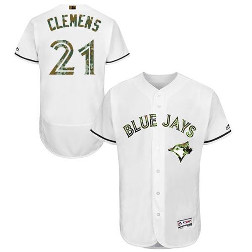 Blue Jays #21 Roger Clemens White Flexbase Authentic Collection Memorial Day Stitched MLB Jersey Blue Jays #21 Roger Clemens White Flexbase Authentic Collection Memorial Day Stitched MLB Jersey