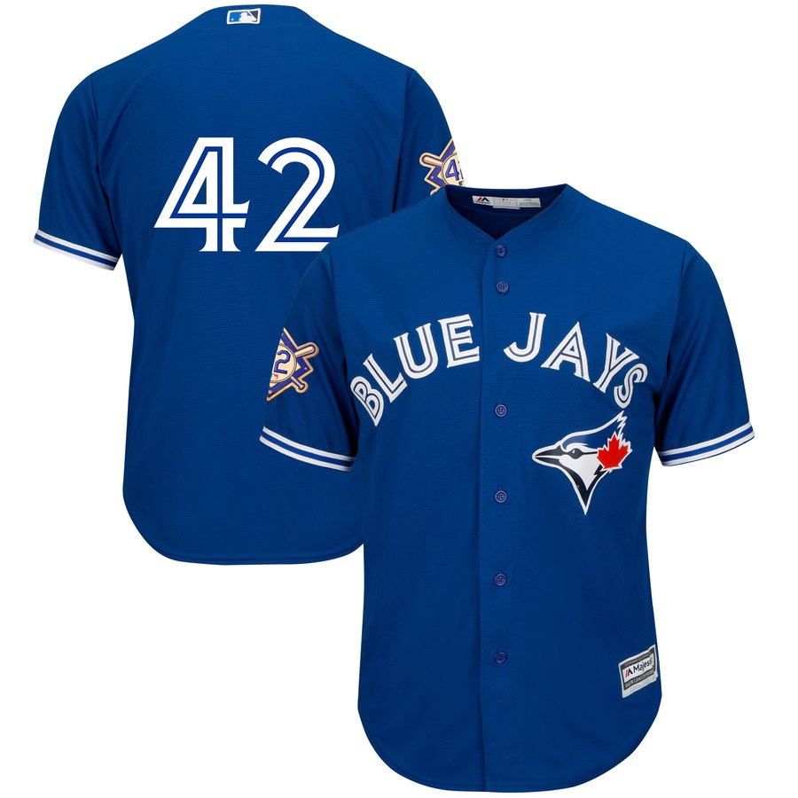 Toronto Blue Jays #42 Majestic 2019 Jackie Robinson Day Official Cool Base Jersey Royal