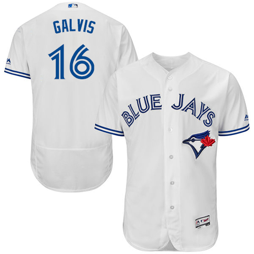 Blue Jays #16 Freddy Galvis White Flexbase Authentic Collection Stitched MLB Jersey Blue Jays #16 Freddy Galvis White Flexbase Authentic Collection Stitched MLB Jersey