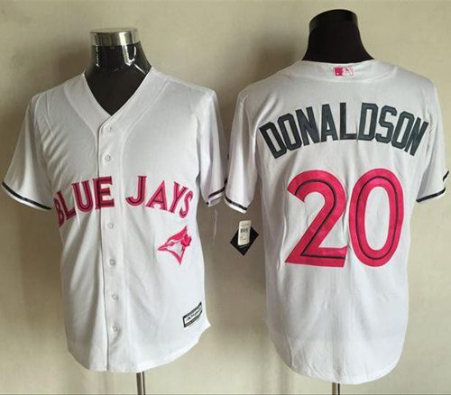 Blue Jays #20 Josh Donaldson White New Cool Base Mother's Day Stitched MLB Jersey Blue Jays #20 Josh Donaldson White New Cool Base Mother's Day Stitched MLB Jersey