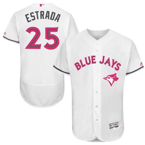 Blue Jays #25 Marco Estrada White Flexbase Authentic Collection Mother's Day Stitched MLB Jersey Blue Jays #25 Marco Estrada White Flexbase Authentic Collection Mother's Day Stitched MLB Jersey