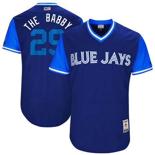Blue Jays #29 Devon Travis Navy "The Babby" Players Weekend Authentic Stitched MLB Jersey Blue Jays #29 Devon Travis Navy "The Babby" Players Weekend Authentic Stitched MLB Jersey