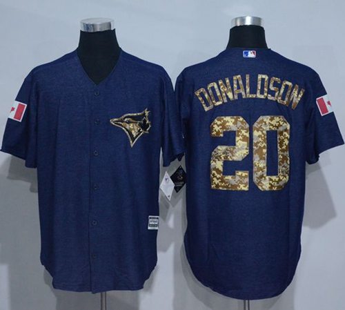 Blue Jays #20 Josh Donaldson Denim Blue Salute to Service Stitched MLB Jersey Blue Jays #20 Josh Donaldson Denim Blue Salute to Service Stitched MLB Jersey