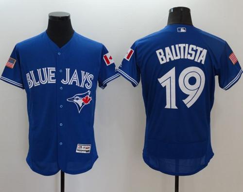 Blue Jays #19 Jose Bautista Blue Fashion Stars & Stripes Flexbase Authentic Stitched MLB Jersey Blue Jays #19 Jose Bautista Blue Fashion Stars & Stripes Flexbase Authentic Stitched MLB Jersey