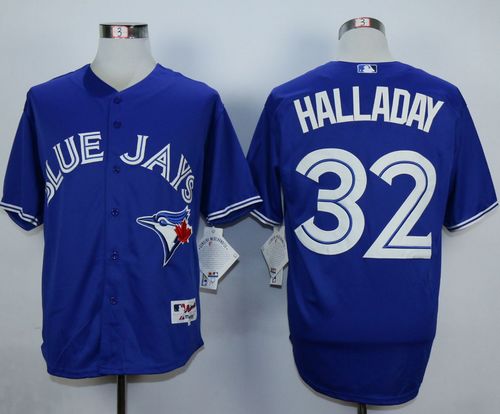 Blue Jays #32 Roy Halladay Blue Cool Base Stitched MLB Jersey Blue Jays #32 Roy Halladay Blue Cool Base Stitched MLB Jersey