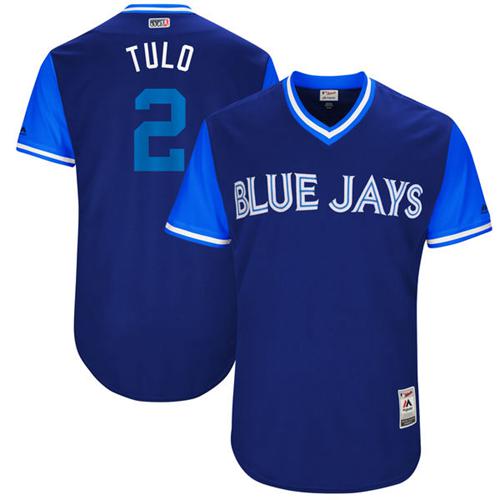Blue Jays #2 Troy Tulowitzki Navy 