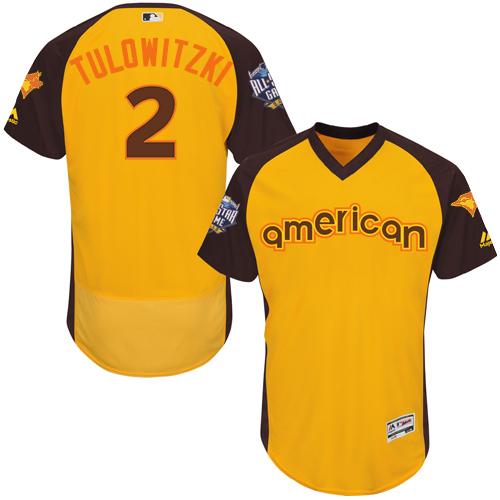 Blue Jays #2 Troy Tulowitzki Gold Flexbase Authentic Collection 2016 All-Star American League Stitched MLB Jersey Blue Jays #2 Troy Tulowitzki Gold Flexbase Authentic Collection 2016 All-Star American League Stitched MLB Jersey