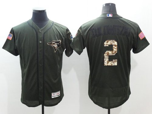 Blue Jays #2 Troy Tulowitzki Green Flexbase Authentic Collection Salute to Service Stitched MLB Jersey Blue Jays #2 Troy Tulowitzki Green Flexbase Authentic Collection Salute to Service Stitched MLB Jersey