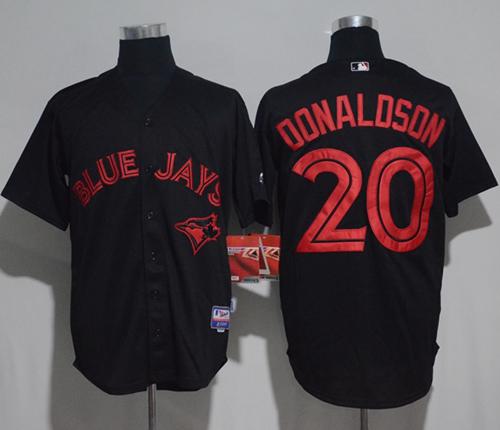 Blue Jays #20 Josh Donaldson Black Strip Stitched MLB Jersey Blue Jays #20 Josh Donaldson Black Strip Stitched MLB Jersey
