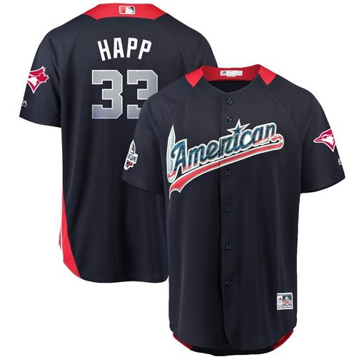 Blue Jays #33 J.A. Happ Navy Blue 2018 All-Star American League Stitched MLB Jersey Blue Jays #33 J.A. Happ Navy Blue 2018 All-Star American League Stitched MLB Jersey