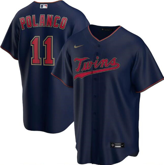 Men's Minnesota Twins #11 Jorge Polanco Navy MLB Cool Base Stitched Jersey Men's Minnesota Twins #11 Jorge Polanco Navy MLB Cool Base Stitched Jersey