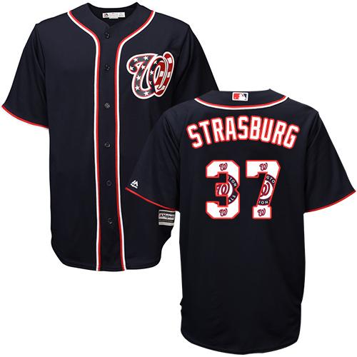 Nationals #37 Stephen Strasburg Navy Blue Team Logo Fashion Stitched MLB Jersey Nationals #37 Stephen Strasburg Navy Blue Team Logo Fashion Stitched MLB Jersey