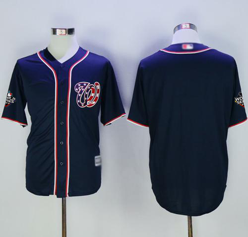 Nationals Blank Navy Blue New Cool Base 2019 World Series Champions Stitched MLB Jersey