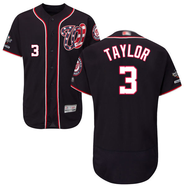 Nationals #3 Michael Taylor Navy Blue Flexbase Authentic Collection 2019 World Series Champions Stitched MLB Jersey Nationals #3 Michael Taylor Navy Blue Flexbase Authentic Collection 2019 World Series Champions Stitched MLB Jersey