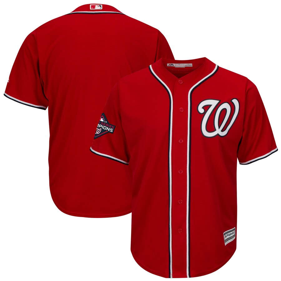 Washington Nationals Majestic 2019 World Series Champions Alternate Big & Tall Cool Base Jersey Red Washington Nationals Majestic 2019 World Series Champions Alternate Big & Tall Cool Base Jersey Red