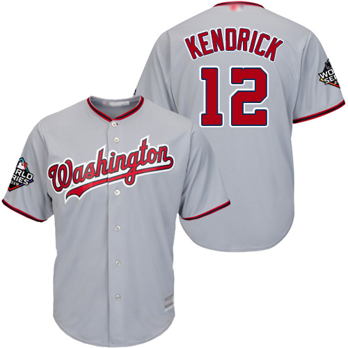 Nationals #12 Howie Kendrick Grey Cool Base 2019 World Series Champions Stitched MLB Jersey Nationals #12 Howie Kendrick Grey Cool Base 2019 World Series Champions Stitched MLB Jersey