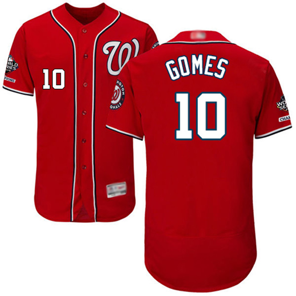 Nationals #10 Yan Gomes Red Flexbase Authentic Collection 2019 World Series Champions Stitched MLB Jersey Nationals #10 Yan Gomes Red Flexbase Authentic Collection 2019 World Series Champions Stitched MLB Jersey