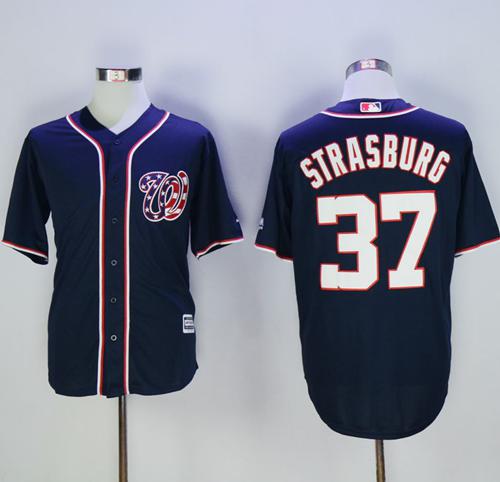 Nationals #37 Stephen Strasburg Navy Blue New Cool Base Stitched MLB Jersey Nationals #37 Stephen Strasburg Navy Blue New Cool Base Stitched MLB Jersey