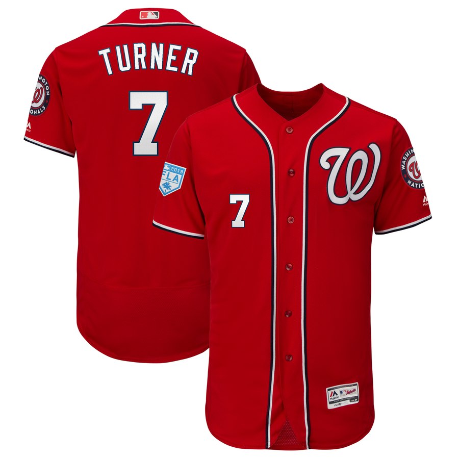 Nationals #7 Trea Turner Red Alternate 2019 Spring Training Flex Base Stitched MLB Jersey Nationals #7 Trea Turner Red Alternate 2019 Spring Training Flex Base Stitched MLB Jersey