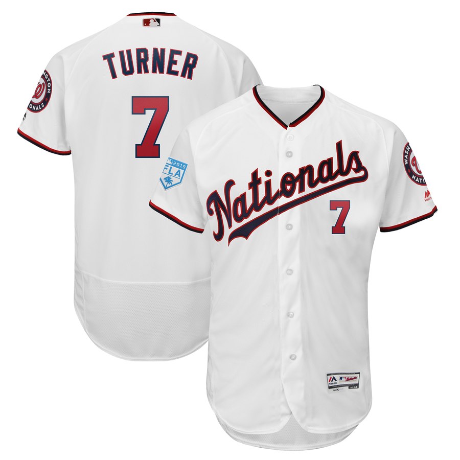 Nationals #7 Trea Turner White 2019 Spring Training Flex Base Stitched MLB Jersey Nationals #7 Trea Turner White 2019 Spring Training Flex Base Stitched MLB Jersey