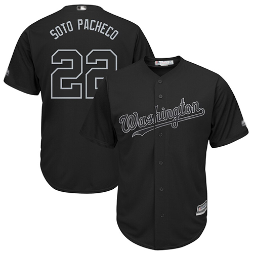 Nationals #22 Juan Soto Black "Soto Pacheco" Players Weekend Cool Base Stitched MLB Jersey Nationals #22 Juan Soto Black "Soto Pacheco" Players Weekend Cool Base Stitched MLB Jersey