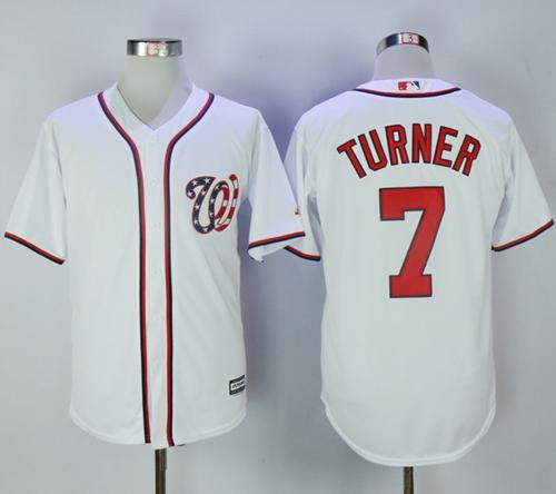 Nationals #7 Trea Turner White New Cool Base Stitched MLB Jersey Nationals #7 Trea Turner White New Cool Base Stitched MLB Jersey