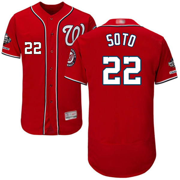 Nationals #22 Juan Soto Red Flexbase Authentic Collection 2019 World Series Champions Stitched MLB Jersey Nationals #22 Juan Soto Red Flexbase Authentic Collection 2019 World Series Champions Stitched MLB Jersey