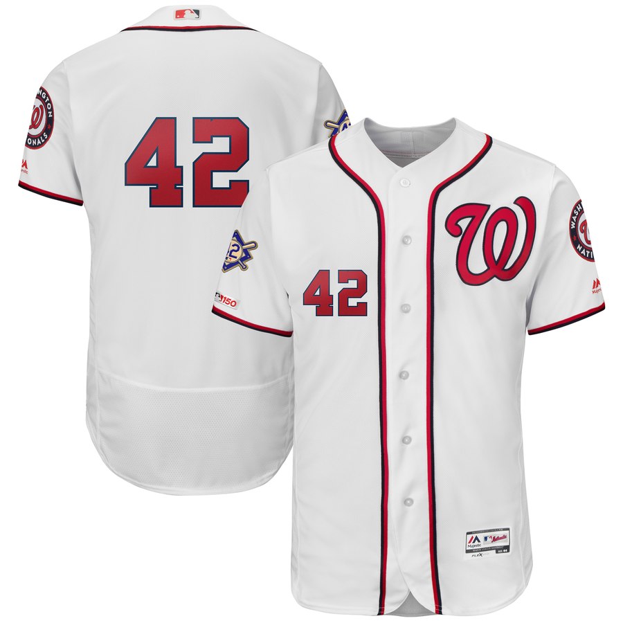 Washington Nationals #42 Majestic 2019 Jackie Robinson Day Flex Base Jersey White Washington Nationals #42 Majestic 2019 Jackie Robinson Day Flex Base Jersey White