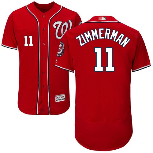 Nationals #11 Ryan Zimmerman Red Flexbase Authentic Collection Stitched MLB Jersey Nationals #11 Ryan Zimmerman Red Flexbase Authentic Collection Stitched MLB Jersey