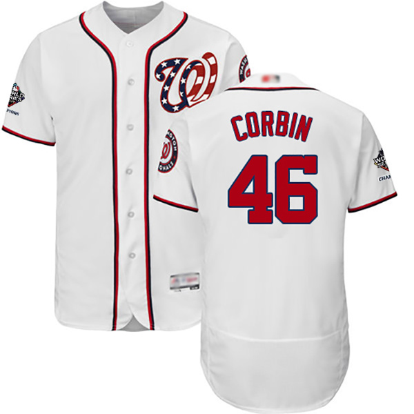 Nationals #46 Patrick Corbin White Flexbase Authentic Collection 2019 World Series Champions Stitched MLB Jersey